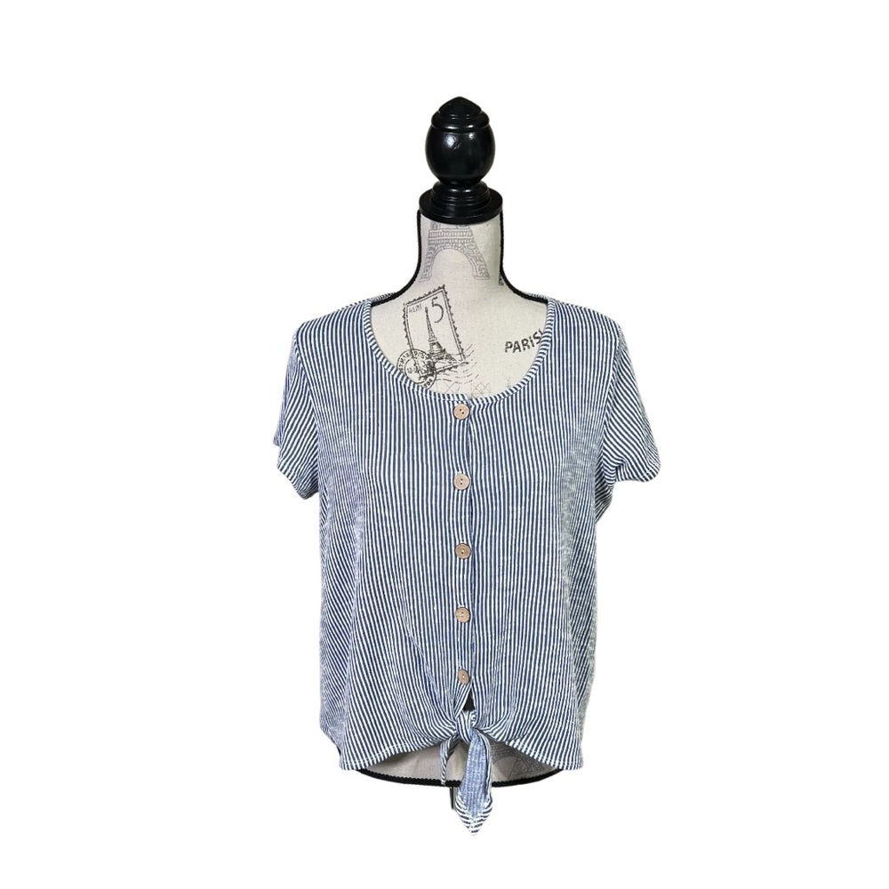W5 Nautical Striped Front Tie Top